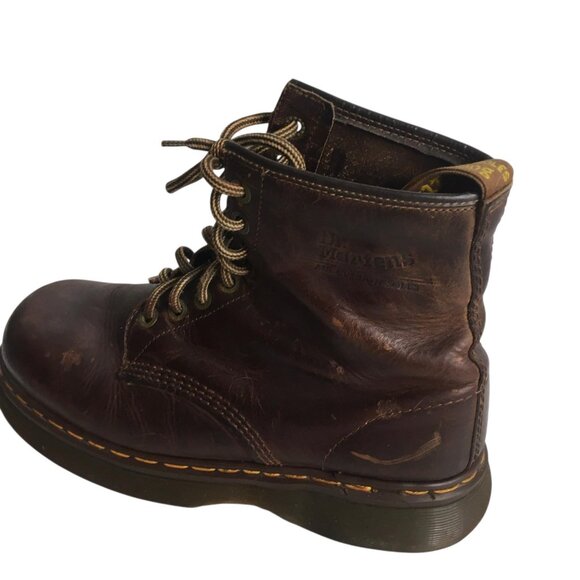 Vintage Dr Martens Boots Mens Size 9 Brown Leather Lace Up Made England 2000s main image 9